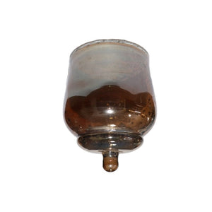 Glasaufsatz für Kerzenhalter Kerzenleuchter Teelichterhalter braun Ø9cm H12cm