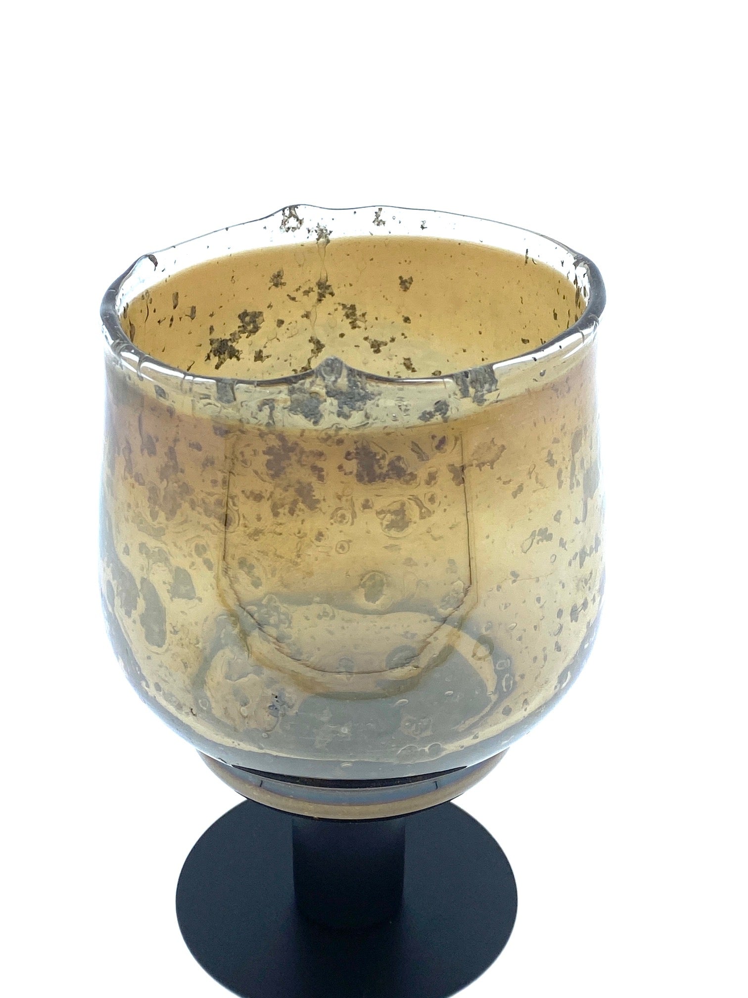 Glasaufsatz für Kerzenhalter Kerzenleuchter Teelichterhalter braun Ø9cm H12cm