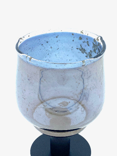 Glasaufsatz für Kerzenhalter Kerzenleuchter Teelichterhalter grau Ø9cm H12cm
