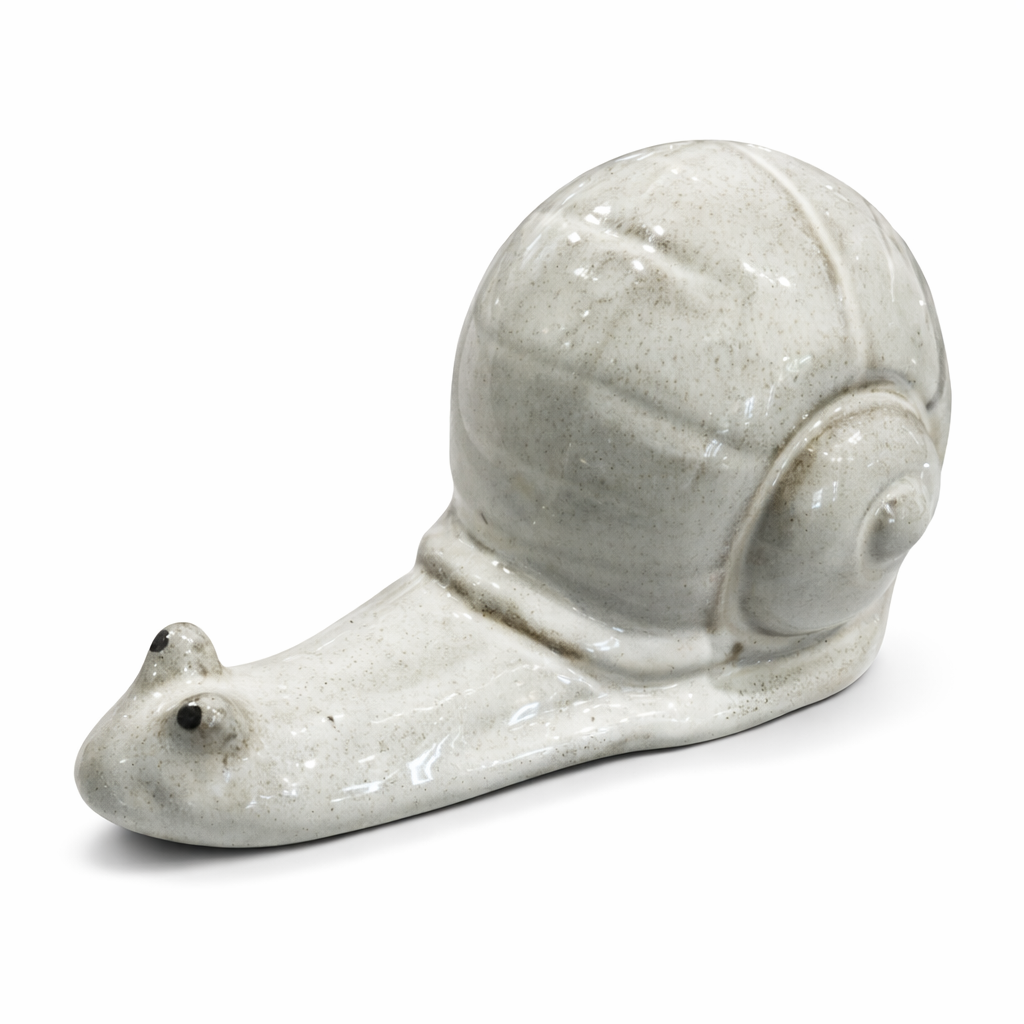 Schnecke Keramik 2erSet creme 15 x 8cm Wetterfeste Gartenfigur aus Keramik Dekorative Schneckenfigur für Garten, Balkon & Wohnung