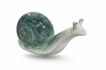 Lade das Bild in den Galerie-Viewer, Schnecke Keramik L23 x H11,5cm Dekorative Keramik Schnecke in Grün Wetterfeste Garten- &amp; Wohnraumdekoration
