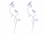 Lade das Bild in den Galerie-Viewer, Gartenstecker Vogel 2er Set aus Metall violett Design Gartendeko am Stab Dekorativer Vogelstecker für Garten, Balkon und Blumentopf B18cm H80 cm
