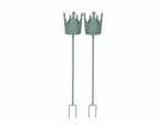 Lade das Bild in den Galerie-Viewer, Gartenstecker Krone 2er Set Metall mint Dekokrone am Stab Pflanzstecker für Garten, Blumentopf und Beet L80 cm
