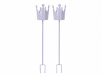Lade das Bild in den Galerie-Viewer, Gartenstecker Krone 2er Set Metall violett Dekokrone am Stab Pflanzstecker für Garten, Blumentopf und Beet Ø13cm L80 cm
