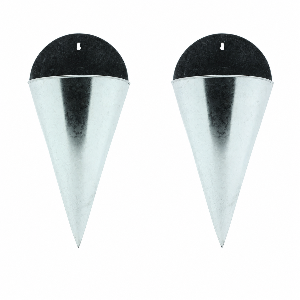 Zink Wandampel 2er Set Metall Spitztüte B19cm L30cm