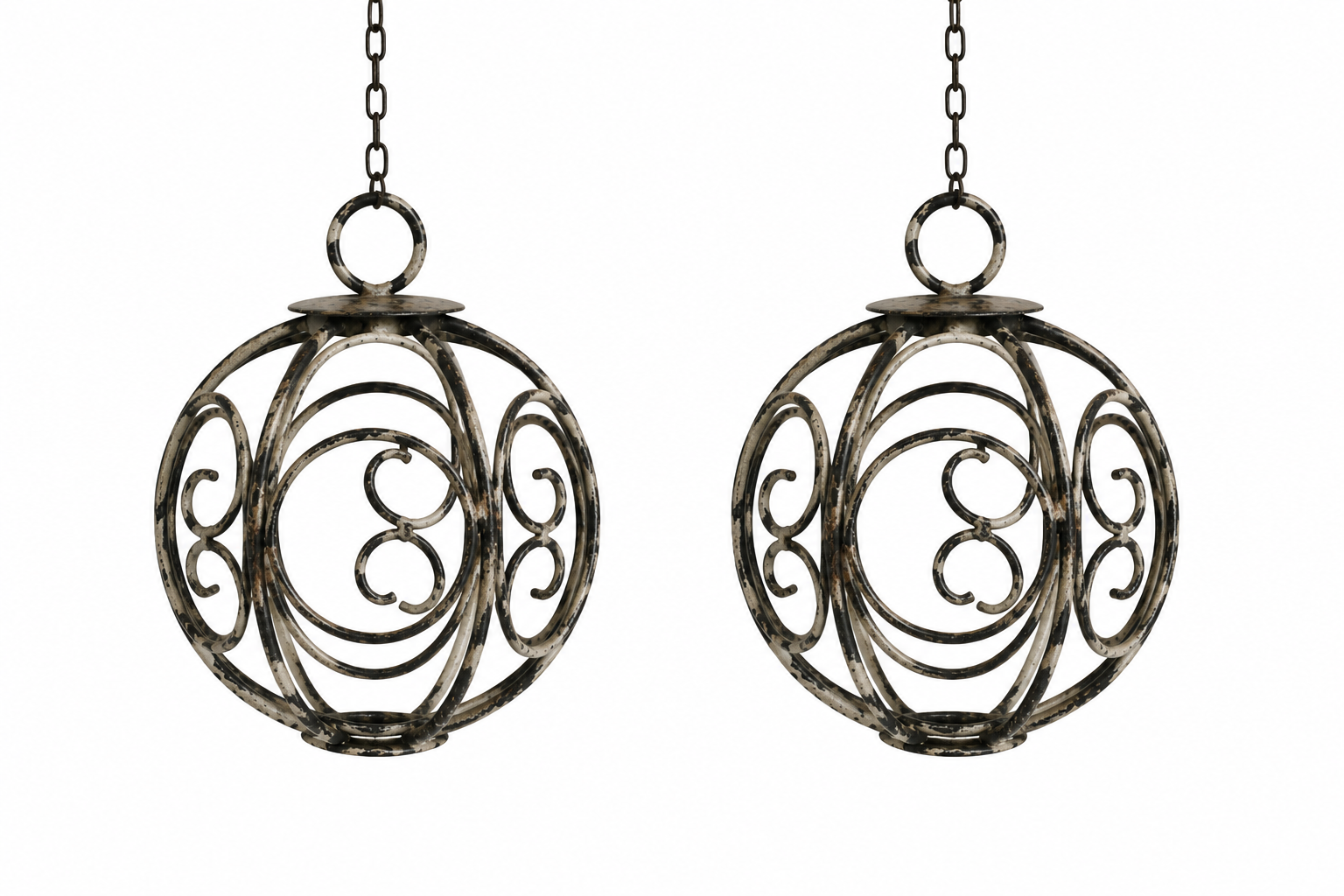 Deko-Kugeln Metall zum Hängen 2er Set Zebra Ornament Design Ø8cm Dekorative Hängekugeln für Garten, Balkon, Terrasse & Wohnbereich