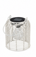 Solar Hängelampe Dara Weiß – LED Solarlaterne H17cm +20cm Warmweiß, IP44, dekorative Gartenleuchte zum Aufhängen für Balkon, Terrasse & Garten 2Größen wählbar