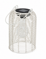 Lade das Bild in den Galerie-Viewer, Solar Hängelampe Dara Weiß – LED Solarlaterne H17cm +20cm Warmweiß, IP44, dekorative Gartenleuchte zum Aufhängen für Balkon, Terrasse &amp; Garten 2Größen wählbar
