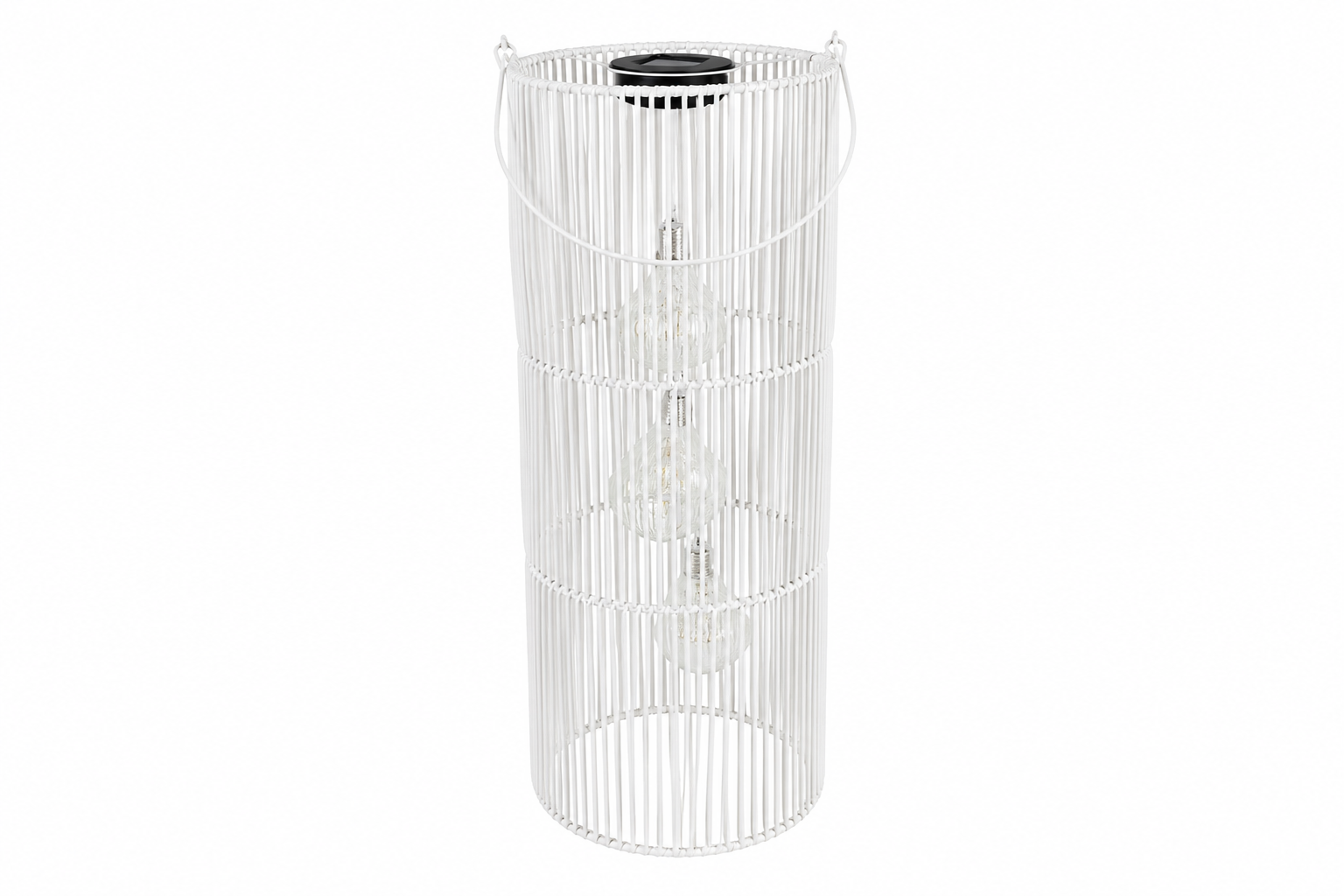 Solar Hängelampe Fadime Weiß 47 cm – LED Solarlaterne mit 10 warmweißen LEDs, IP44, dekorative Gartenlaterne zum Aufhängen für Balkon, Terrasse & Garten