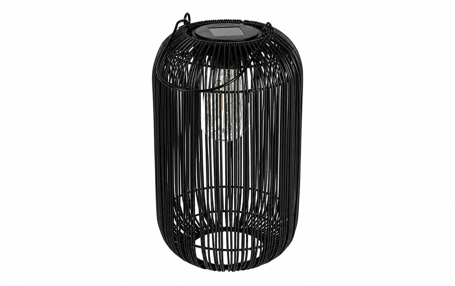 Solar Hängelampe Giona Schwarz 39 cm+62 cm – LED Solarlaterne für Garten 2Größen wählbar