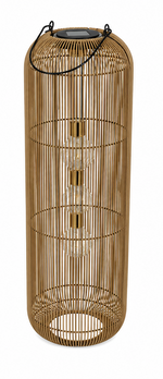 Lade das Bild in den Galerie-Viewer, Solar Hängelampe Giona Natur 32cm+39cm+62cm – LED Solarlaterne für Garten, Terra 3Größen wählbar
