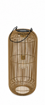 Lade das Bild in den Galerie-Viewer, Solar Hängelampe Giona Natur 32cm+39cm+62cm – LED Solarlaterne für Garten, Terra 3Größen wählbar
