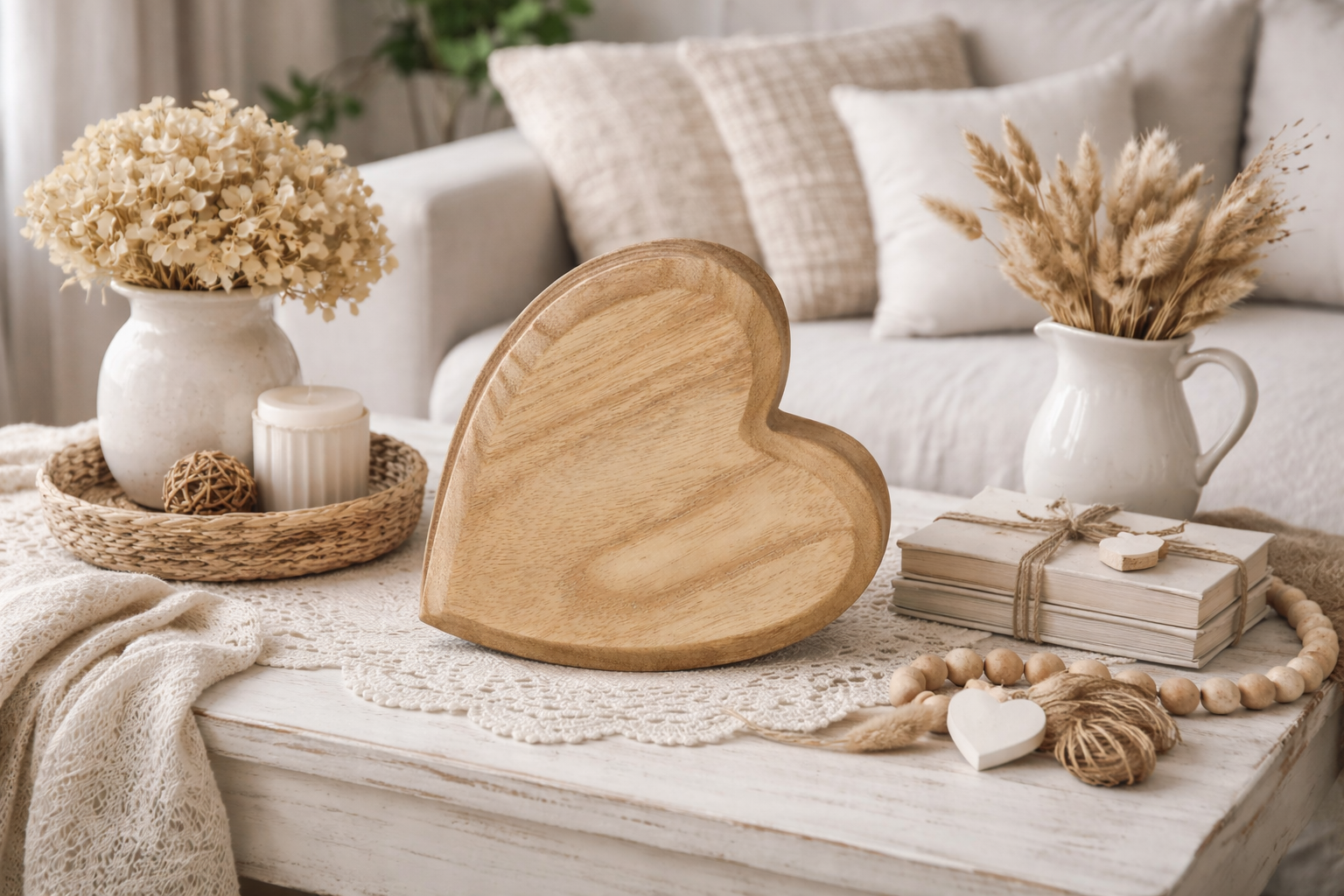 Holz-Herz natur H19cm / H31cm Deko Herz aus Holz für Wand & Tisch Rustikale Holzdeko für Zuhause, Hochzeit, Valentinstag & Geschenk 2Größen wählbar