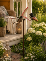 Lade das Bild in den Galerie-Viewer, Gartenstecker FlyBird aus Metall ArtFerro Dekorativer Vogel Gartenstecker für Garten Terrasse und Vorgarten 66,5x50cm H125 cm Wetterfeste Gartendekoration

