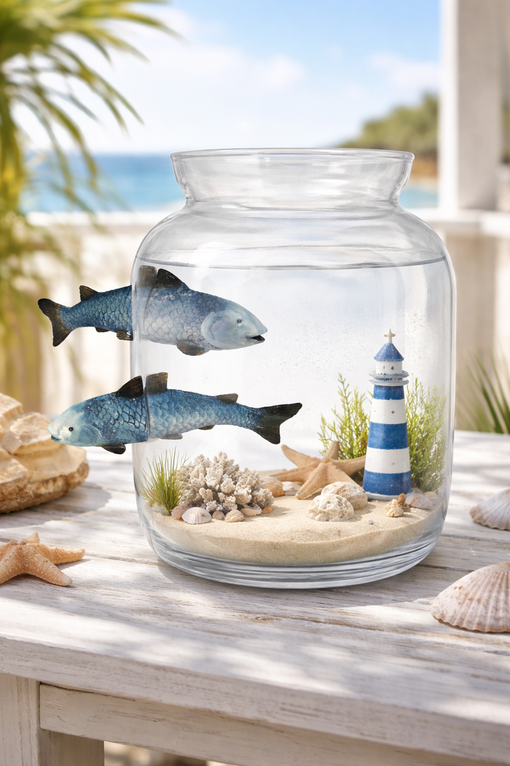 Fisch Magnet 2erSet Blau 15x3cm H6cm – 2-teilig mit Magnet Dekorativer Fisch aus Polyresin für Kühlschrank, Metallflächen & Maritime Deko