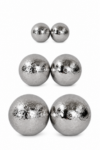 Schwimmkugel 2fach sort. silber Ø4cm/Ø6cm/Ø10cm Blüten Porzellan Gartendekoration Schwimmende Deko Kugeln für Teich, Brunnen & Wasserschalen Elegante Garten Deko 3Größen wählbar