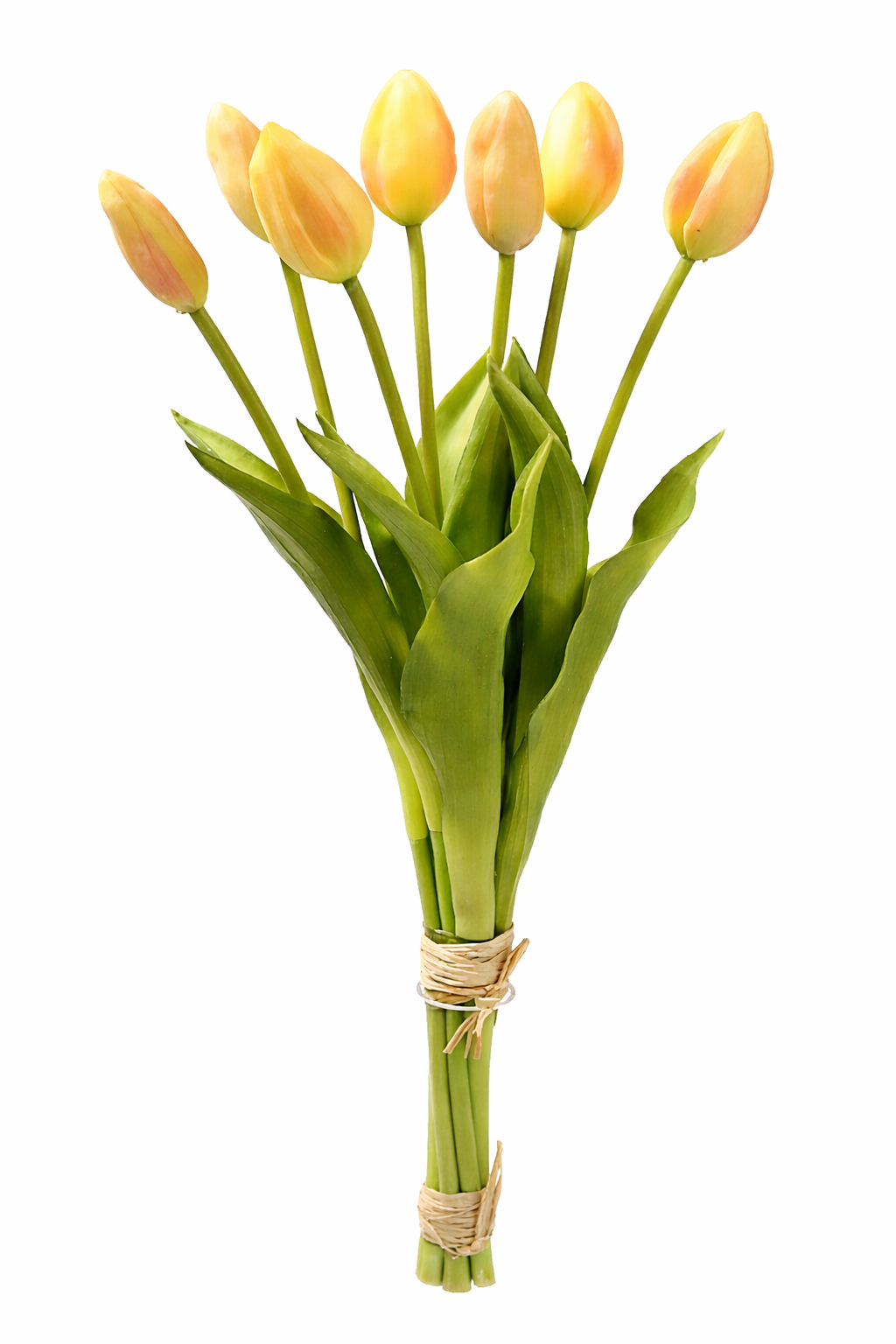 Tulpenbund Real Touch 45cm apricot künstlich Tulpe 7Stiele