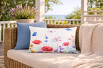 Lade das Bild in den Galerie-Viewer, Outdoor Kissen 30x50cm Feldblumen Gartenkissen mit Reißverschluss, wasser- und schmutzabweisend, Bezug abnehmbar, dekoratives Zierkissen für Garten, Balkon &amp; Terrasse, weiß/bunt
