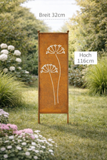 Lade das Bild in den Galerie-Viewer, Stele Metall "Dolde" Sichtschutz Edelrost in 3 Größen wählbar
