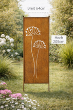 Lade das Bild in den Galerie-Viewer, Stele Metall "Dolde" Sichtschutz Edelrost in 3 Größen wählbar
