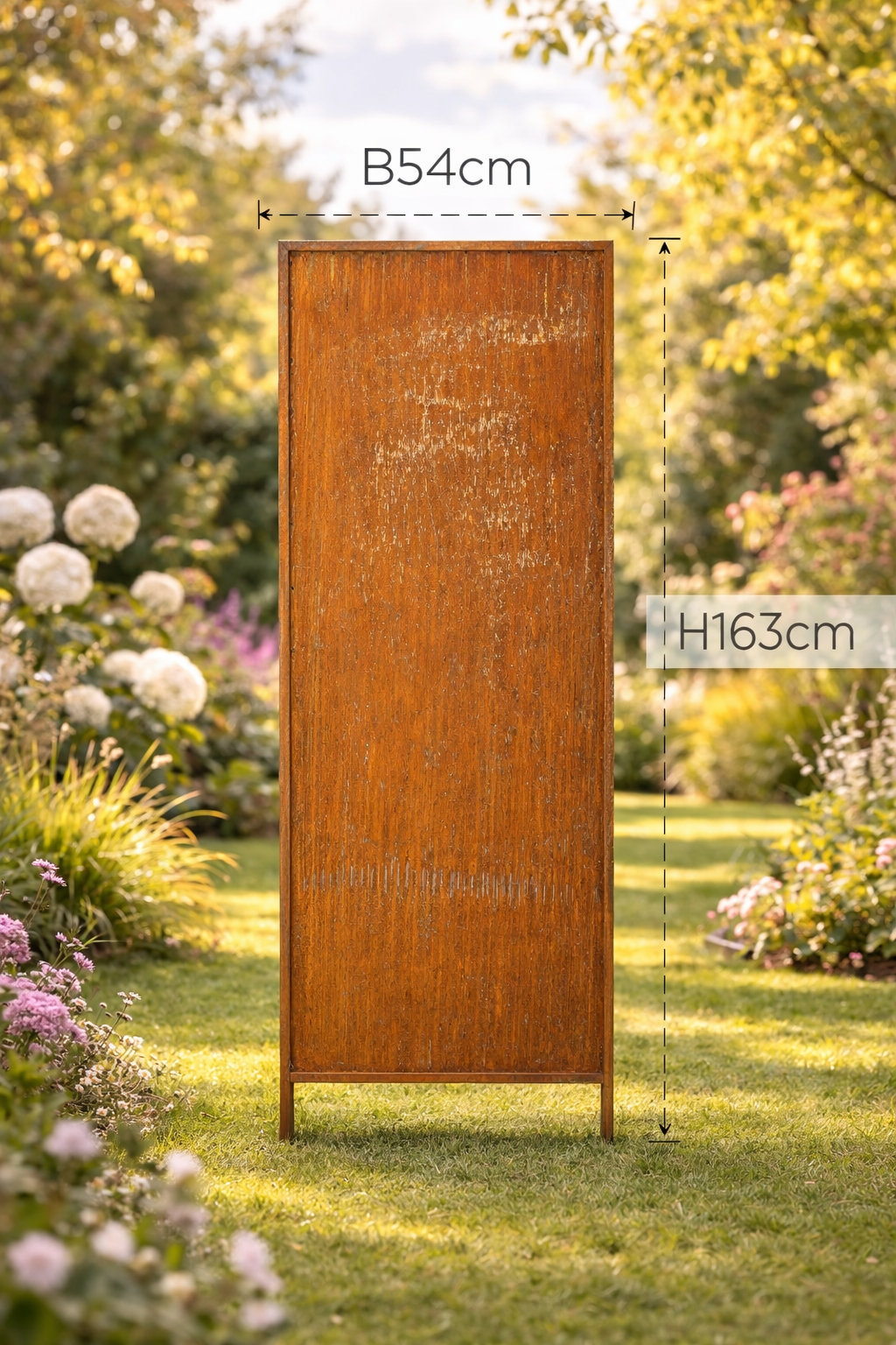 Stele Metall Edelrost Sichtschutz "Uni" Windschutz in 2 Größen wählbar
