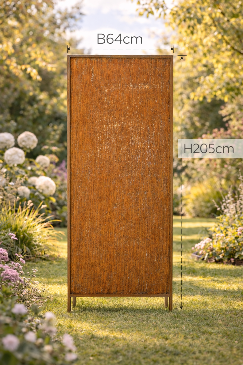 Stele Metall Edelrost Sichtschutz "Uni" Windschutz in 2 Größen wählbar
