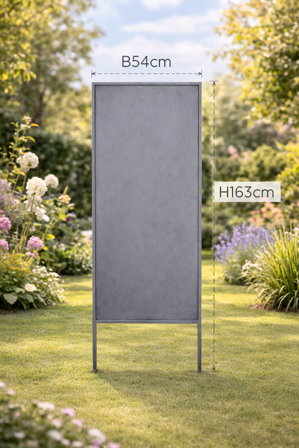 Stele Metall grau Sichtschutz "Uni" Windschutz in 2 Größen wählbar