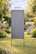 Lade das Bild in den Galerie-Viewer, Stele Metall grau Sichtschutz "Uni" Windschutz in 2 Größen wählbar
