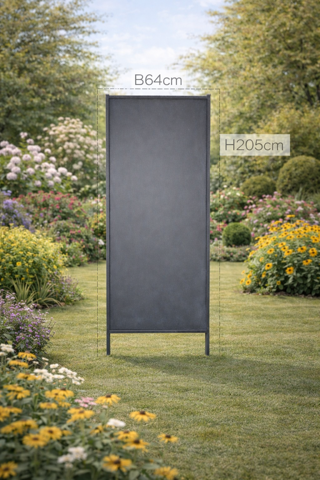 Stele Metall grau Sichtschutz "Uni" Windschutz in 2 Größen wählbar