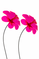 Lade das Bild in den Galerie-Viewer, Sonnenfänger Ringelblume 2er Set am Swingstab Gartenstecker Ø14cm H84cm pink Stecker Garten

