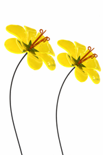 Lade das Bild in den Galerie-Viewer, Sonnenfänger Ringelblume am Swingstab 2erSet Gartenstecker Ø14cm H84cm gelb Stecker Garten
