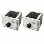 Lade das Bild in den Galerie-Viewer, Schublade weiss Holz Shappy 2er Set Topf Ø18x14cm H13cm Pflanzkasten
