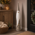 Santa Weihnachtsfigur in Grau Metall – 11 x 13 x 79 cm – Dekorative Weihnachtsdeko für Wohnbereich, Flur & Fensterbank
