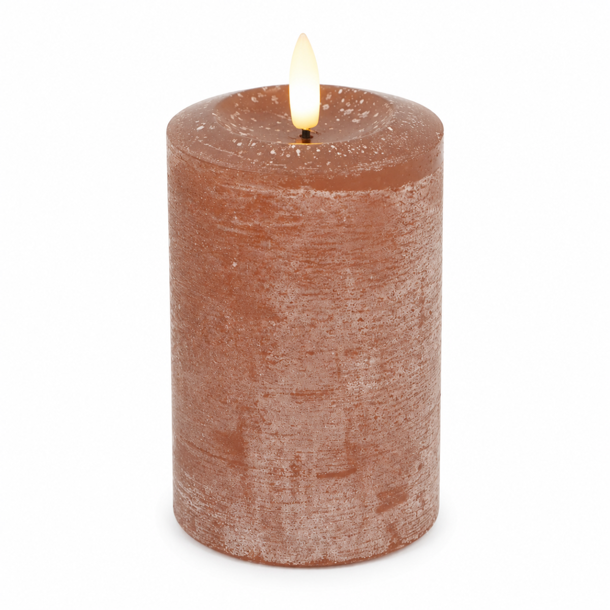 LED Kerze Echtwachs braun mit Timer H10cm+12cm+16cm 3Größen wählbar