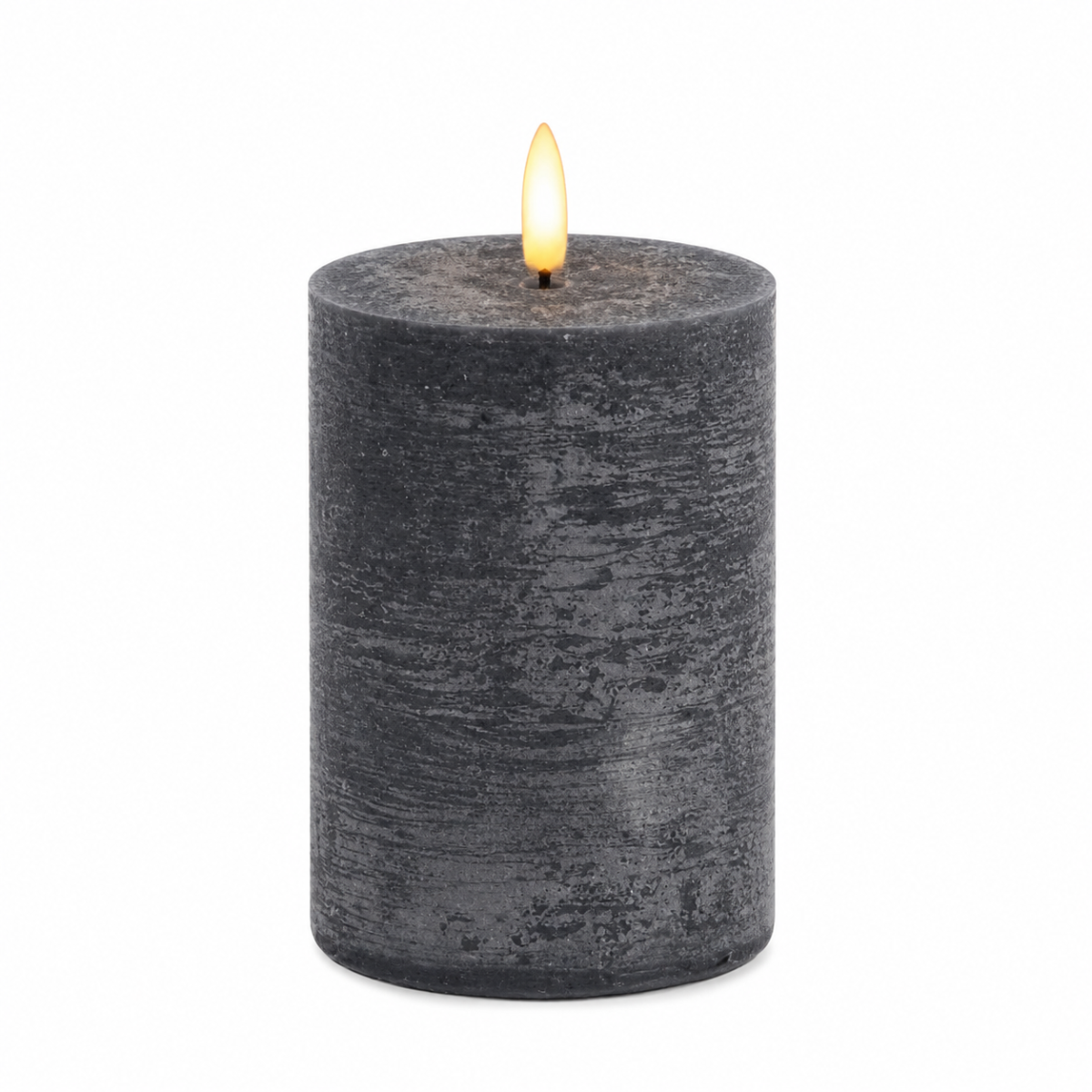 LED Kerze Echtwachs schwarz mit Timer H10cm+12cm+16cm 3Größen wählbar