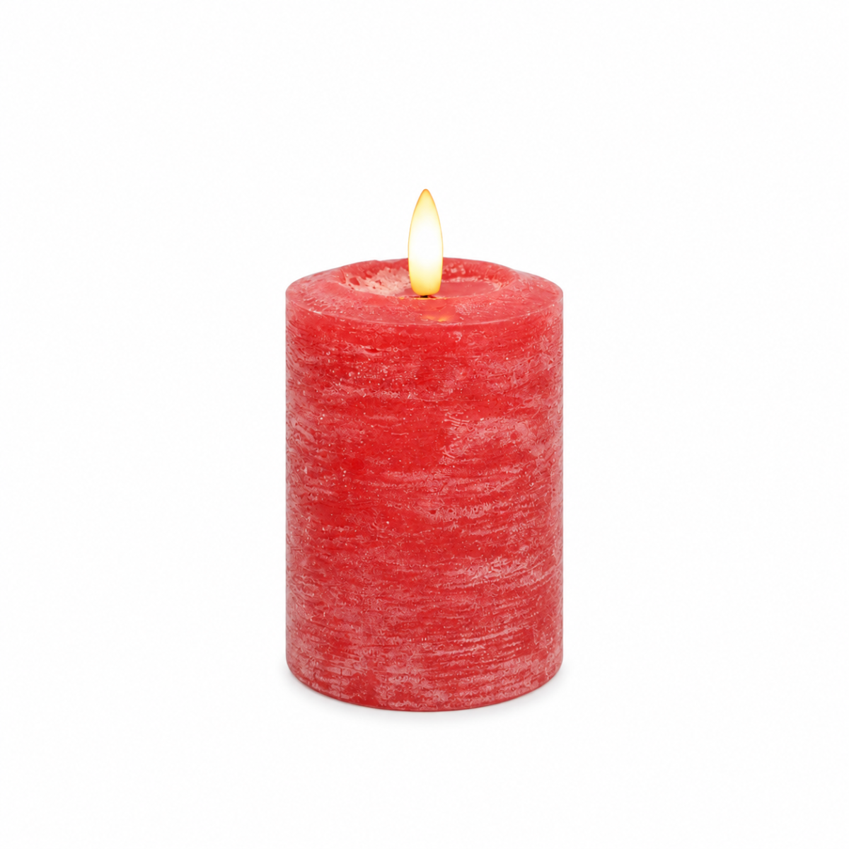 LED Kerze Echtwachs rot mit Timer H10cm+12cm+16cm 3Größen wählbar