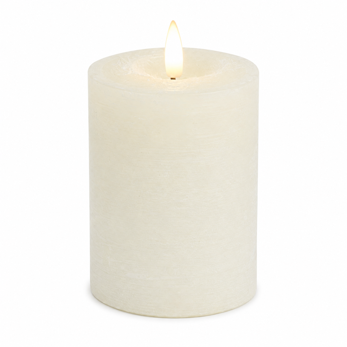 LED Kerze Echtwachs creme mit Timer H10cm+12cm+16cm 3Größen wählbar