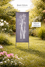 Stele Bambus grau Metall in 3 Größen wählbar
