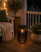 Solar Hängelampe Giona Schwarz 39 cm+62 cm – LED Solarlaterne für Garten 2Größen wählbar