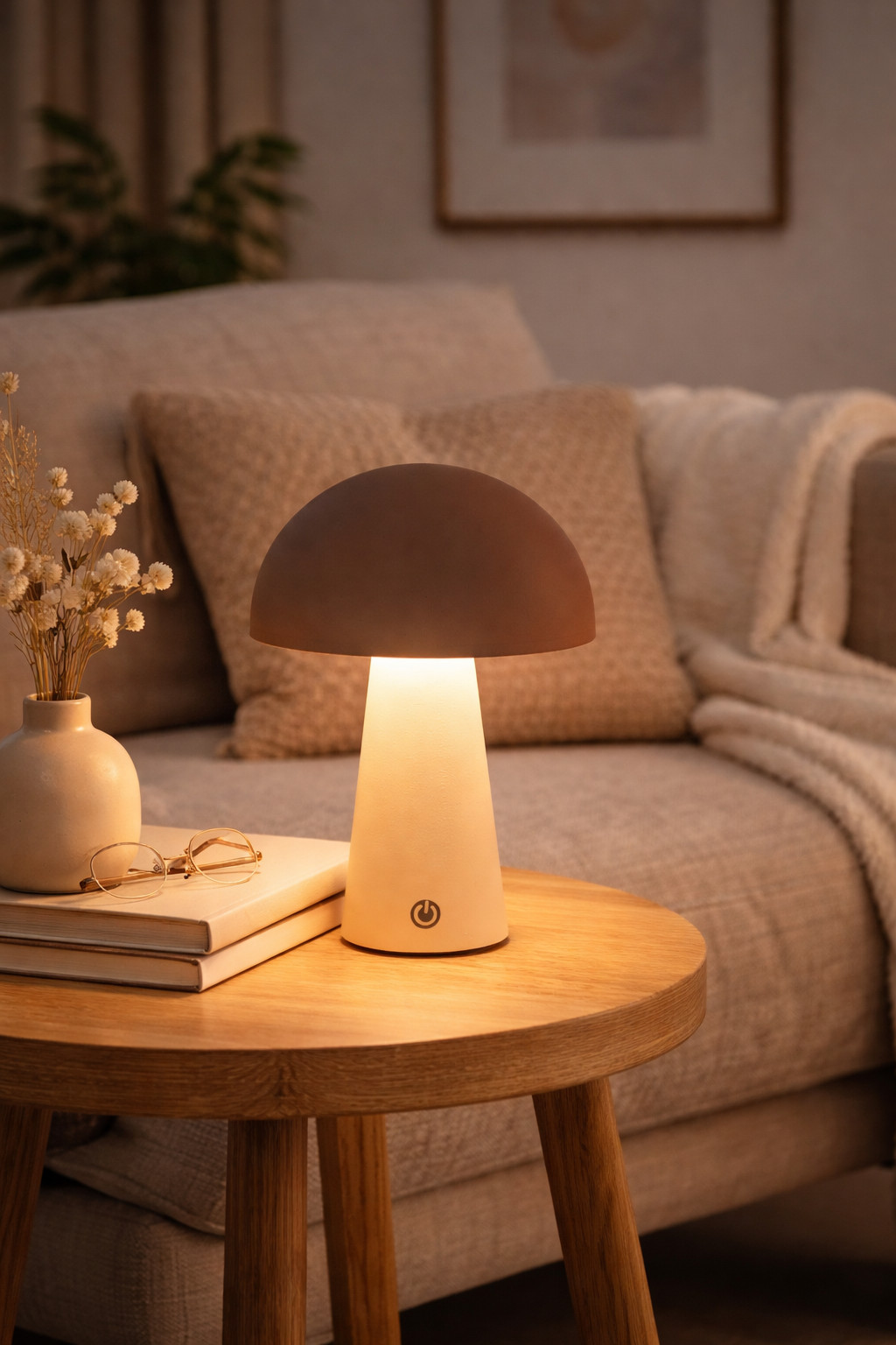 LED Tischlampe kabellos 15x21cm Matt Sand Touch-Dimmer 3 Lichtfarben (2800K–6000K) Akku Tischleuchte mit USB-Kabel 80cm Moderne LED Lampe für Wohnzimmer, Schlafzimmer & Terrasse