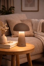 Lade das Bild in den Galerie-Viewer, LED Tischlampe kabellos 15x21cm Matt Taupe Touch-Dimmer 3 Lichtfarben (2800K–6000K) Akku Tischleuchte mit USB-Kabel 80cm Moderne LED Lampe für Wohnzimmer, Schlafzimmer &amp; Terrasse
