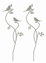 Lade das Bild in den Galerie-Viewer, Gartenstecker Vogel 2er Set aus Metall mint Design Gartendeko am Stab Dekorativer Vogelstecker für Garten, Balkon und Blumentopf B18cm H80 cm
