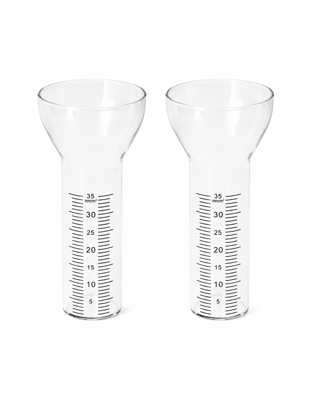 Regenmesser Ersatzglas Glas-Niederschlagsmesser 2er Set Garten und Beet – Präzise Niederschlagsmessung aus Glas – 8 x 17 cm