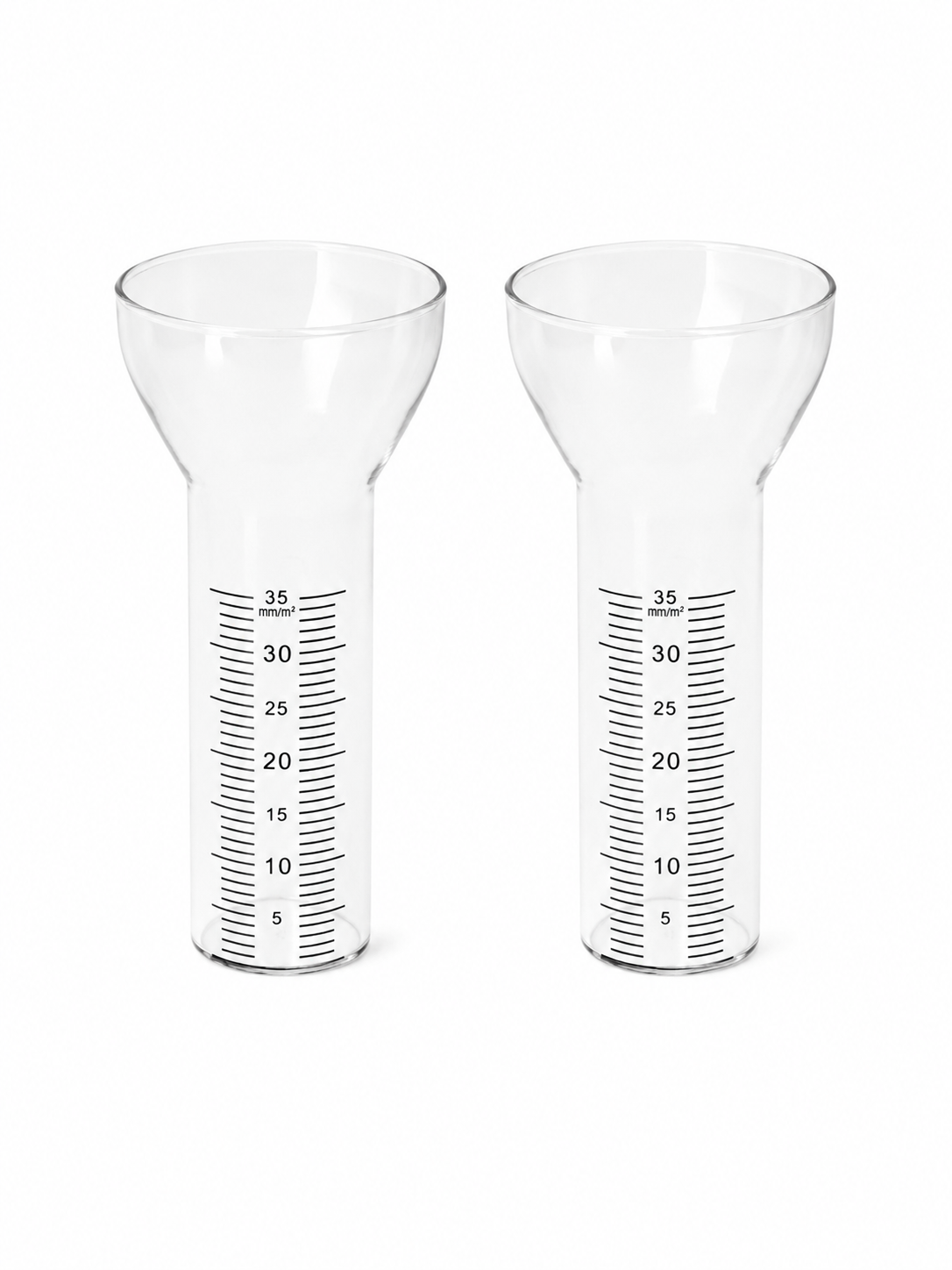 Regenmesser Ersatzglas Glas-Niederschlagsmesser 2er Set Garten und Beet – Präzise Niederschlagsmessung aus Glas – 8 x 17 cm