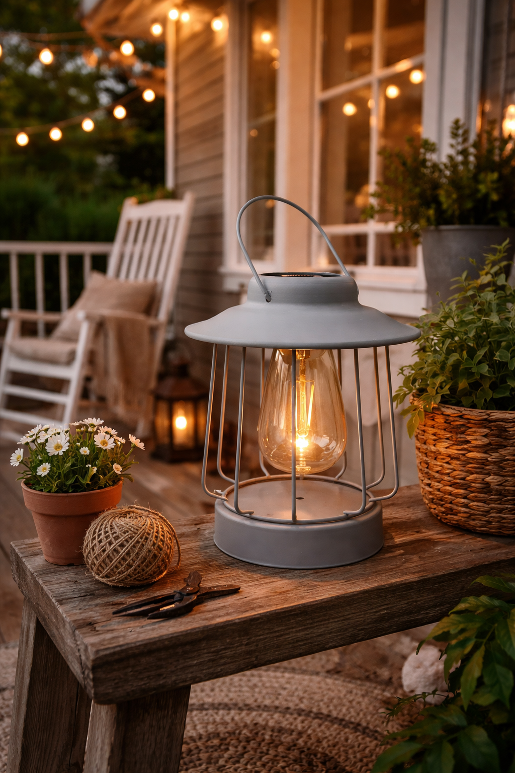 Solar Laterne Tischlampe LED 16x H19cm matt Oliv Metall Outdoor & Indoor Warmweißes Licht – Kabellos & Wetterfest