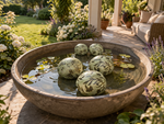 Lade das Bild in den Galerie-Viewer, Schwimmkugel 6erSet 2fach sort. hellgrün Ø4cm/Ø6cm/Ø8cm Blüten Porzellan Gartendekoration Schwimmende Deko Kugeln für Teich, Brunnen &amp; Wasserschalen Elegante Garten Deko

