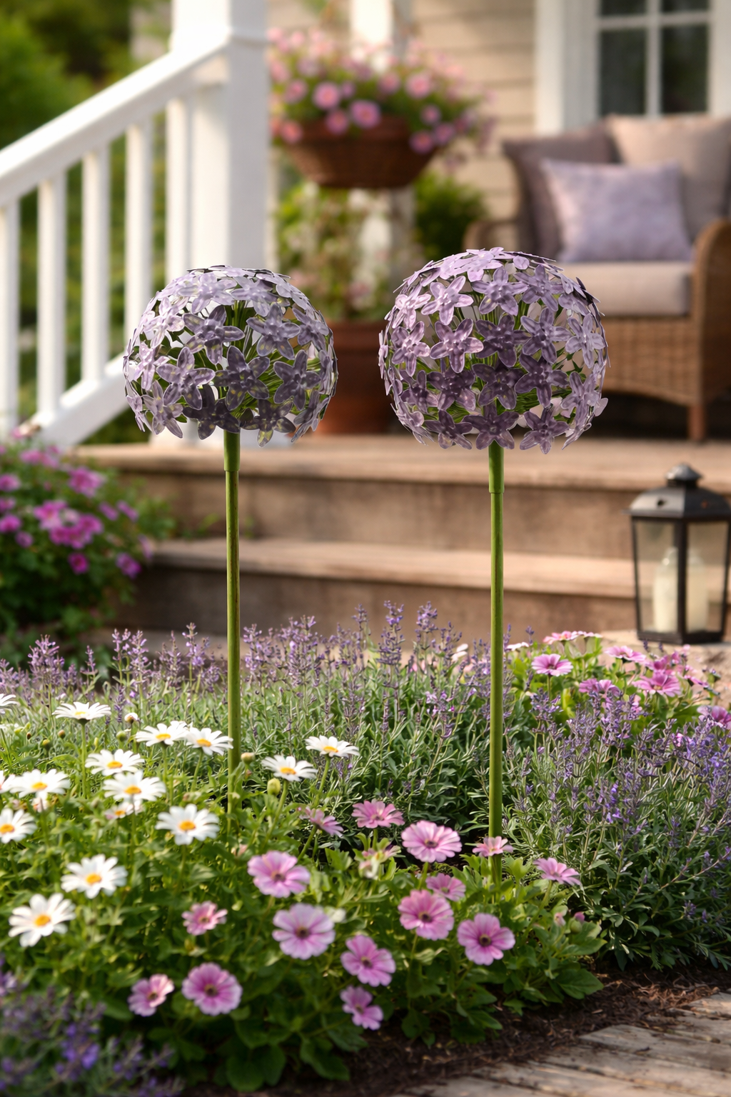 Allium Stecker Metall Gartenstecker Purple in 2Größen wählbar