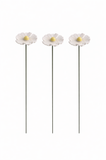 Lade das Bild in den Galerie-Viewer, Blüte Margerite Keramik 3erSet weiß Gartenstecker Ø7,5cm + Ø9cm Stab 48cm Stecker Blütenstecker Garten 2Größen wählbar
