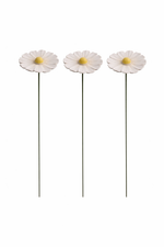 Lade das Bild in den Galerie-Viewer, Blüte Margerite Keramik 3erSet weiß Gartenstecker Ø7,5cm + Ø9cm Stab 48cm Stecker Blütenstecker Garten 2Größen wählbar
