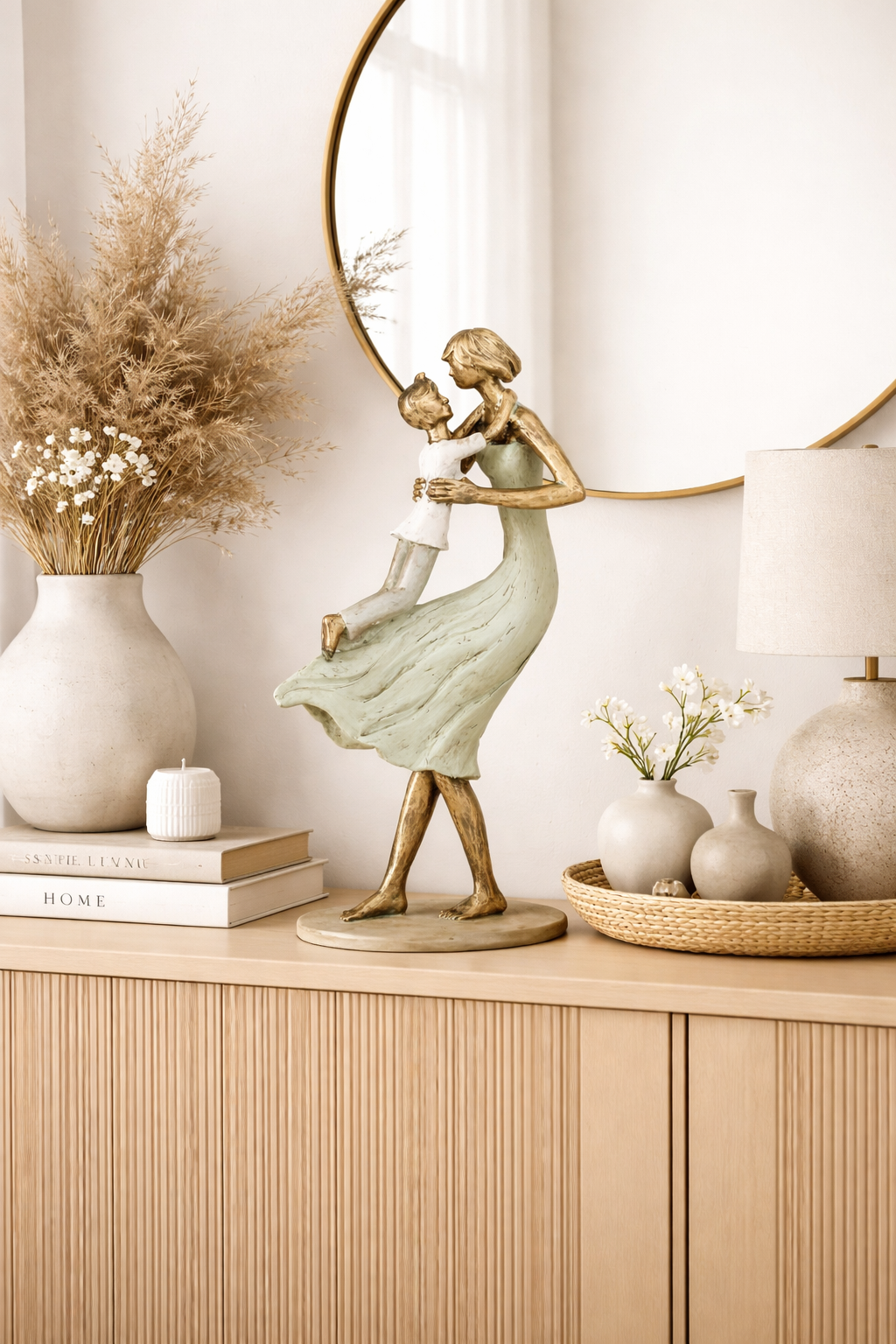 Skulptur Mutter mit Kind HILDA H28,5 cm Polyresin